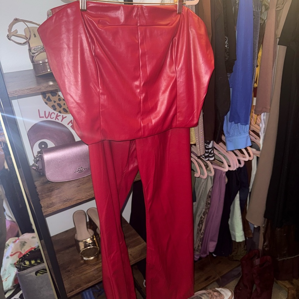 Elegant Red Women's Jumpsuit